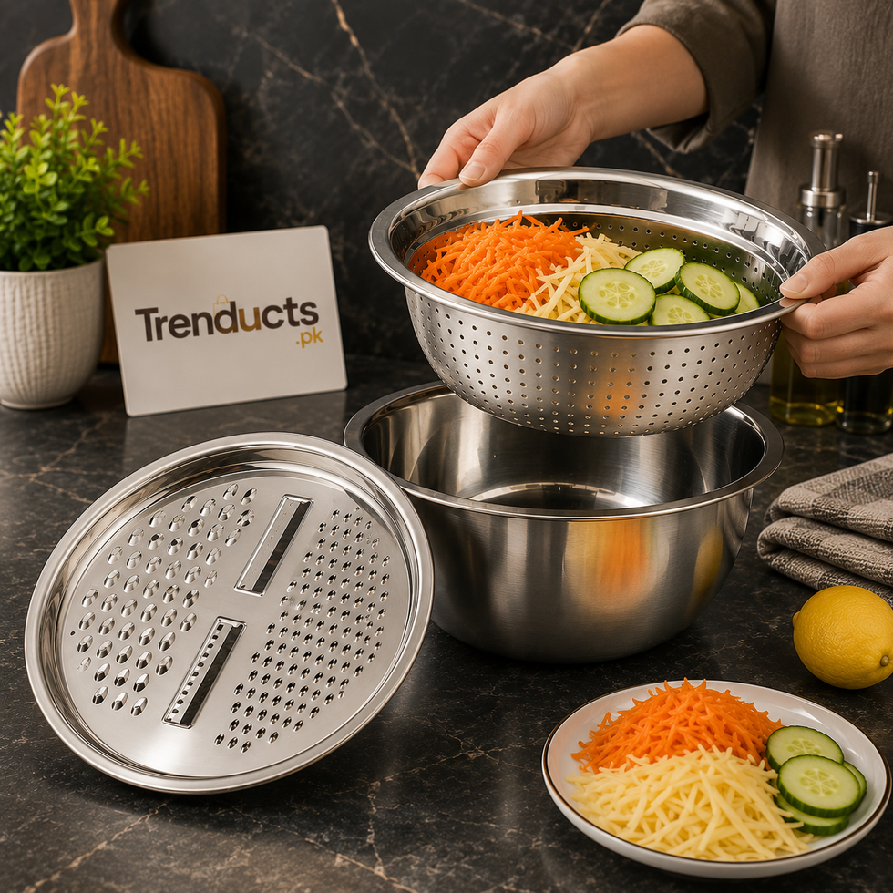 3-in-1 Multifunctional Stainless Steel Colander with Grater