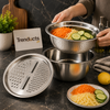 3-in-1 Multifunctional Stainless Steel Colander with Grater