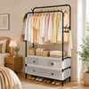 Dustproof Double Rod Floor-to-Ceiling Coat Rack