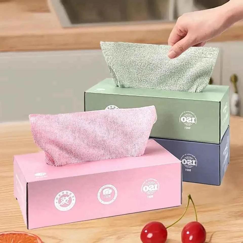 Reusable Microfiber Kitchen Cleaning Towels - Absorbent Dishcloths - Pack of 20Pcs or 10Pcs - Clarify.pk