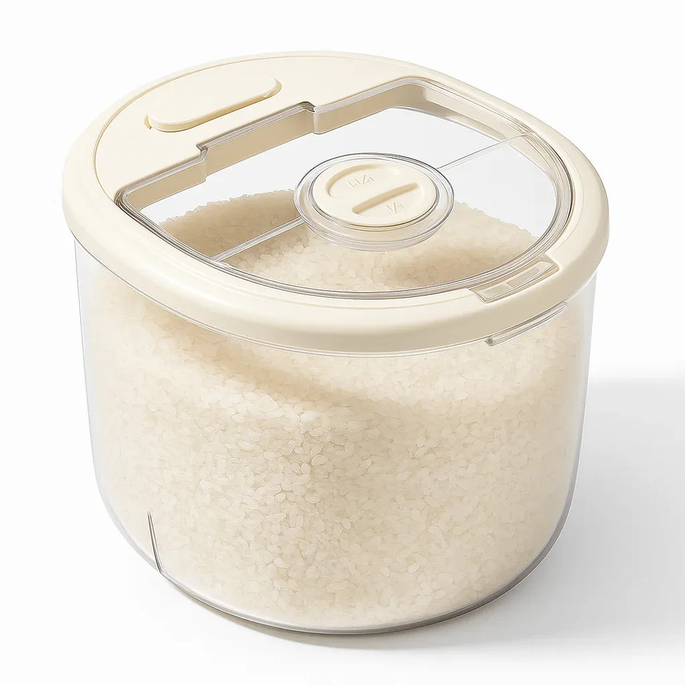 Round Airtight Rice Storage Container – Transparent - Clarify.pk