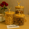 Glass Food Jar with Bamboo Lid - Decorative Storage (Set of 3) - Clarify.pk