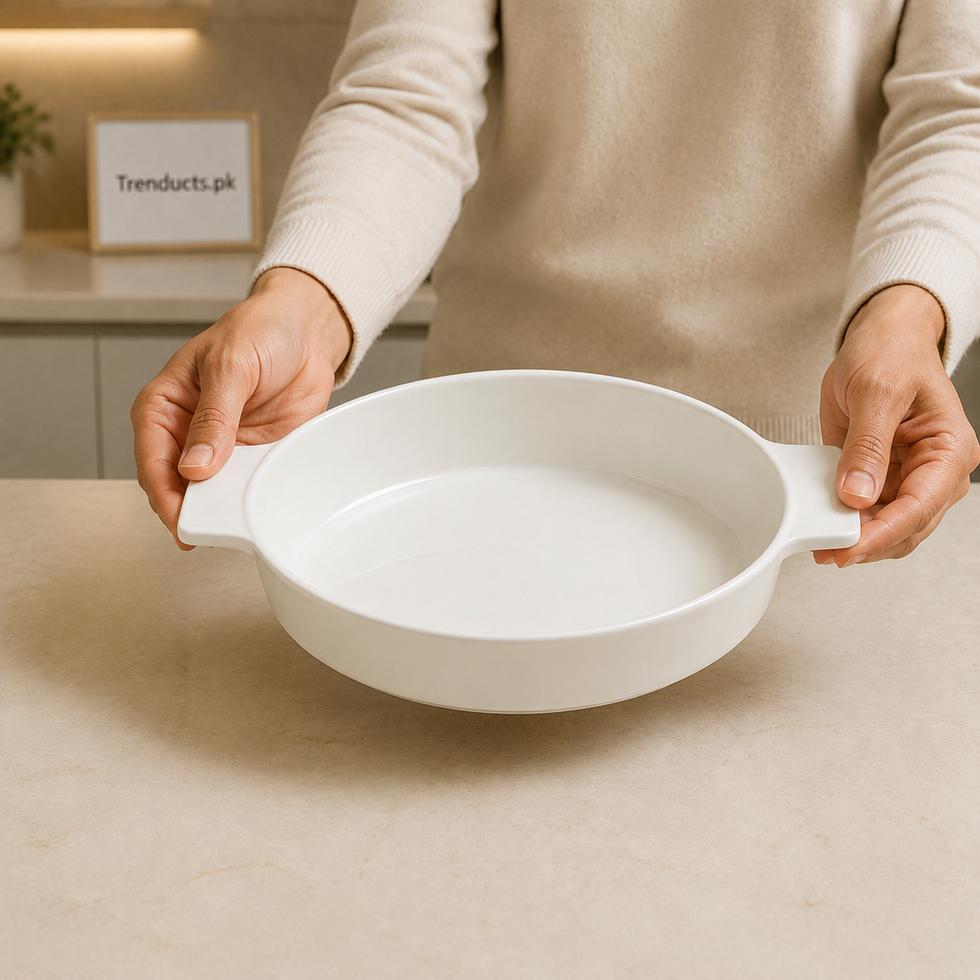 Danny Home White Round Bakeware Dish - 9.6 Inch