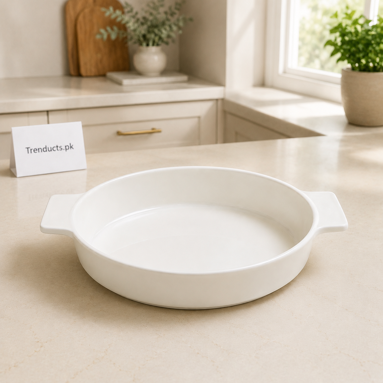 Danny Home White Round Bakeware Dish - 9.6 Inch
