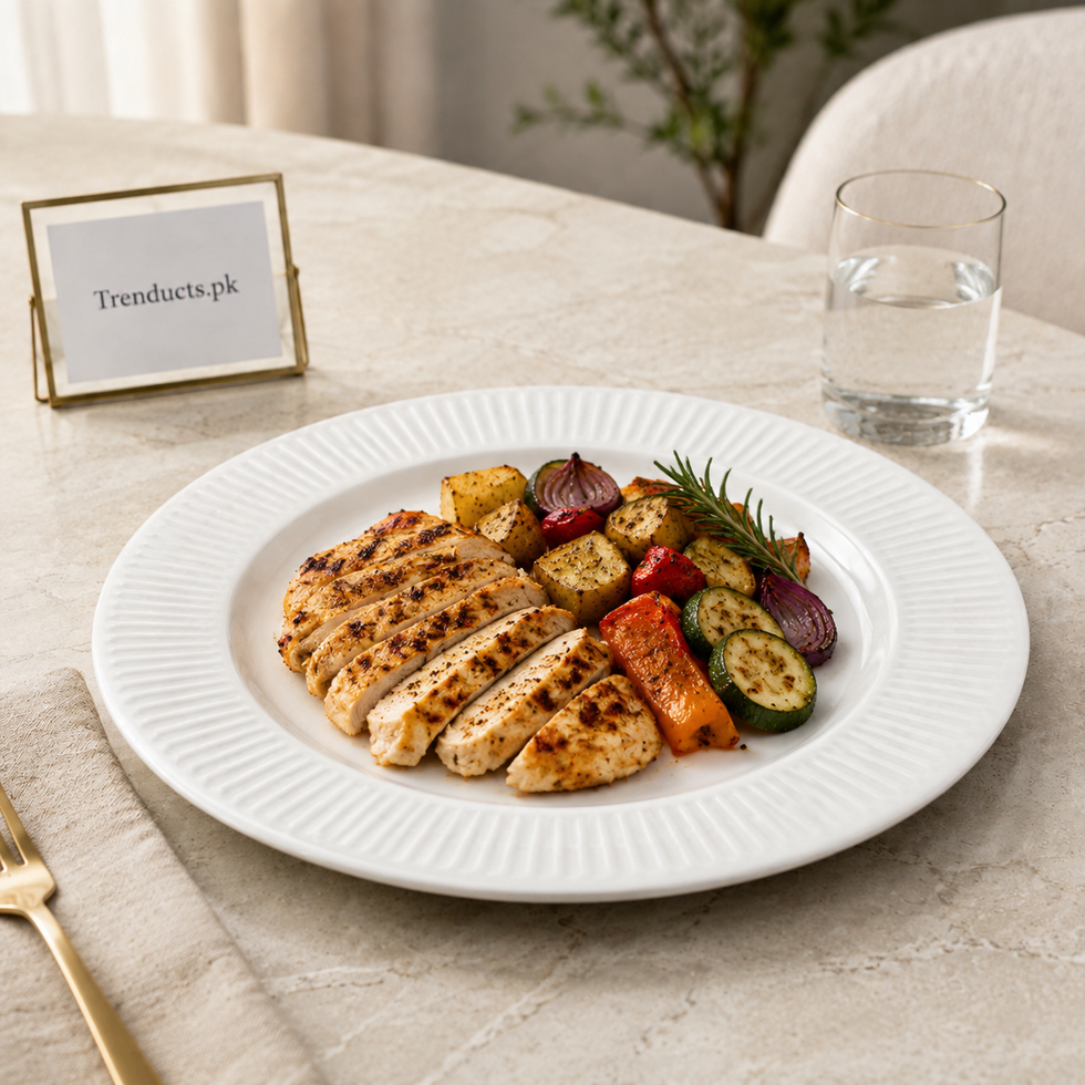 Danny Home White Fluted Flat Plate