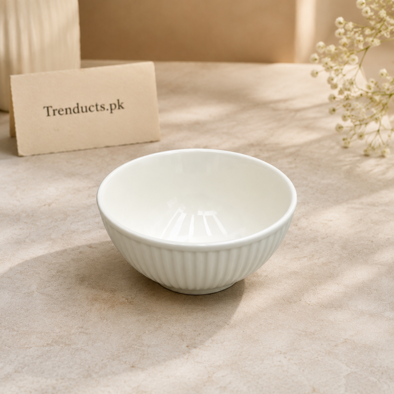 Danny Home White Fluted Bowl