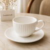 Danny Home White Fluted Cup & Saucer Set - 6 Pieces