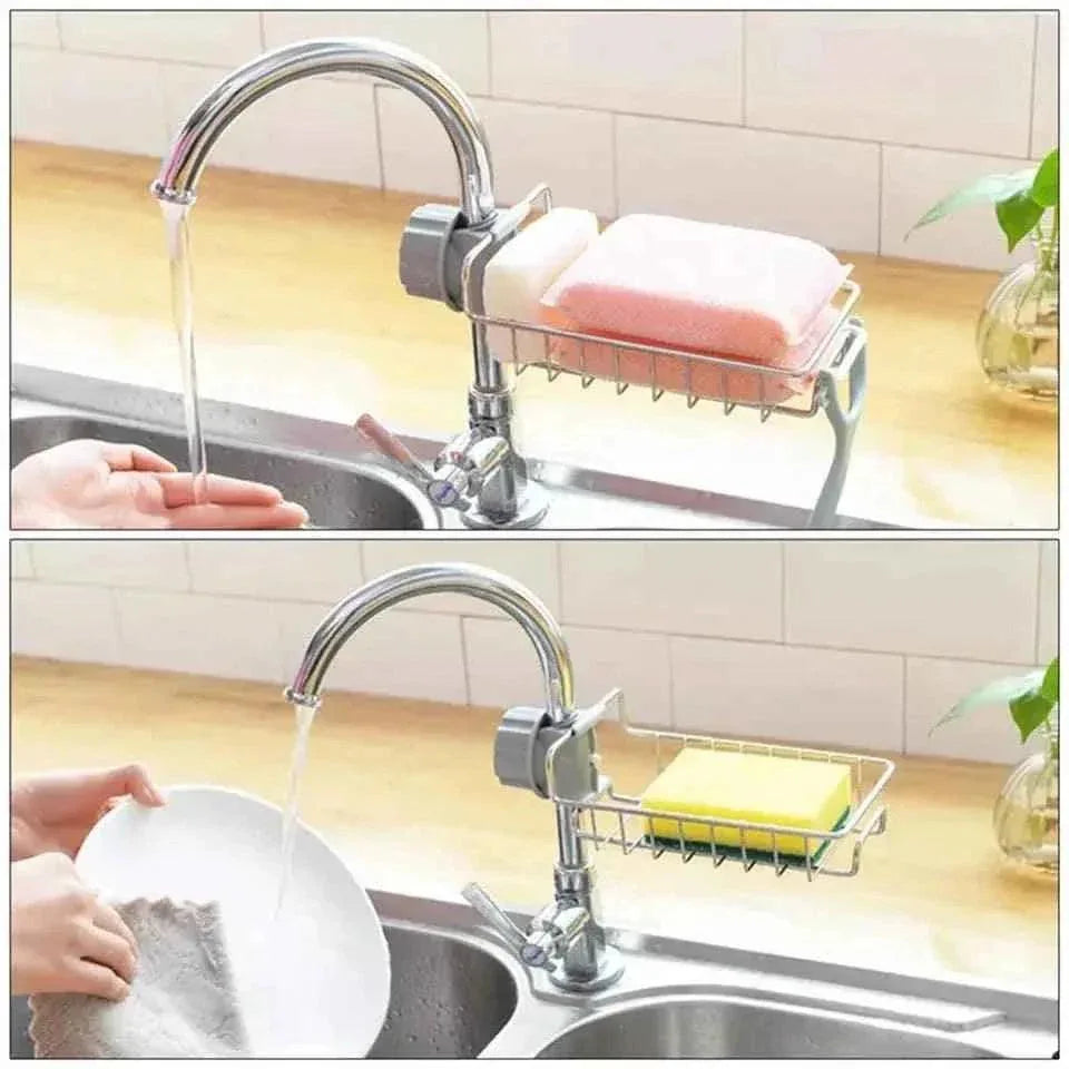Premium Stainless Steel Sink Organizer for Kitchen and Bathroom Storage - Clarify.pk