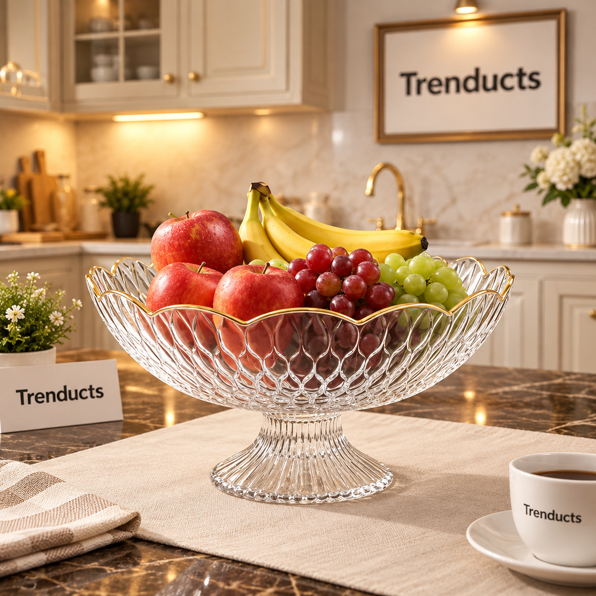 Premium Acrylic Fruit Dish with Stand – Elegant Serveware