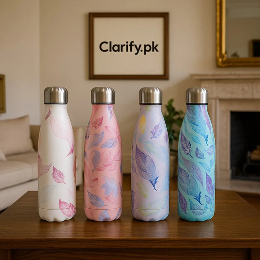 Premium Feather Design Insulated Stainless Steel Bottle (each) - Clarify.pk