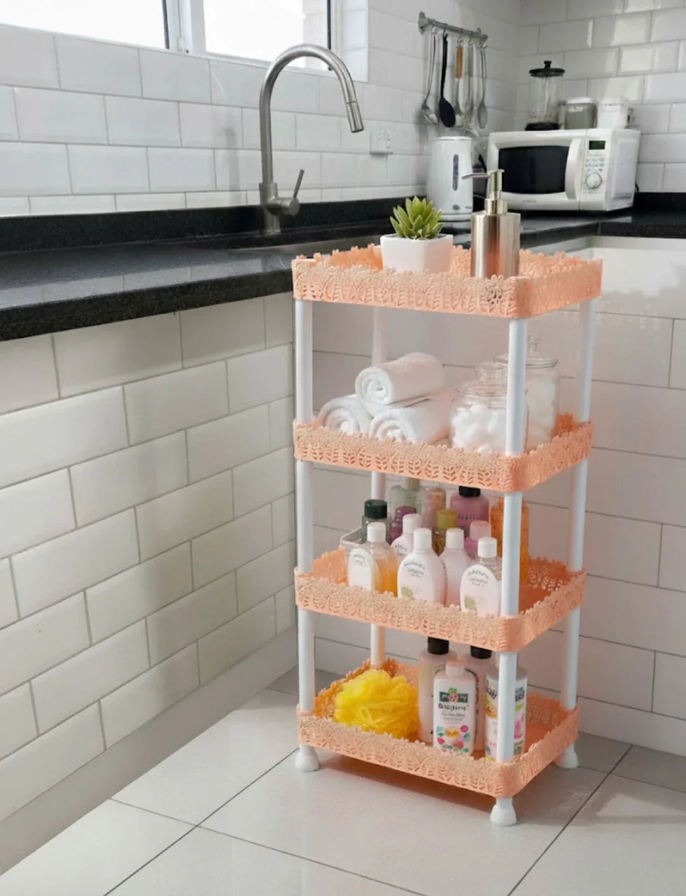 4 Layer Plastic Shelf – Multi-Purpose Storage Rack - Clarify.pk