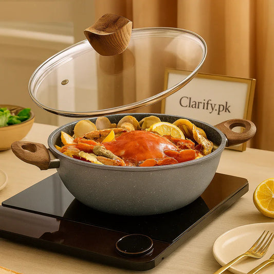 Synmore Granite Coating Pot – Nonstick Cooking Pan - Clarify.pk