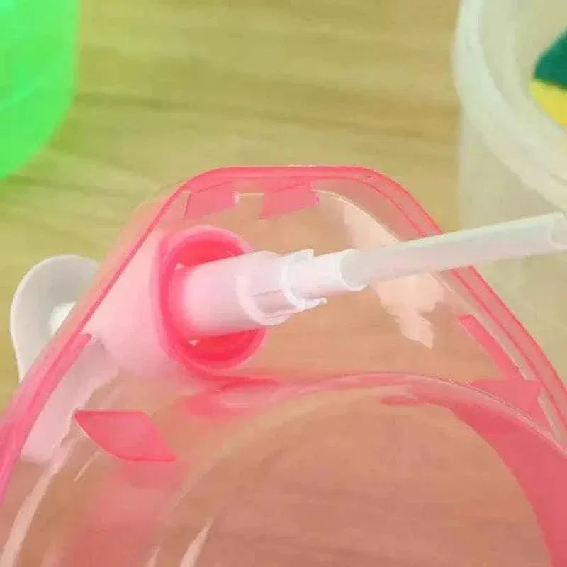 Round Transparent Kitchen Dispenser with Sponge for Easy Liquid Pouring - Clarify.pk