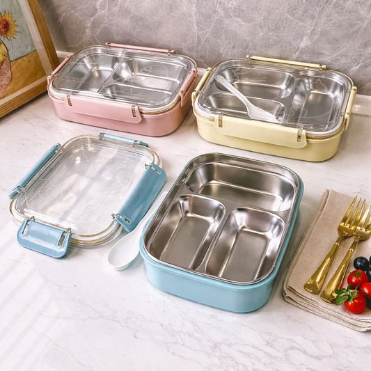 Stainless Steel Insulated Lunch Box with Spoon - Trenducts.pk