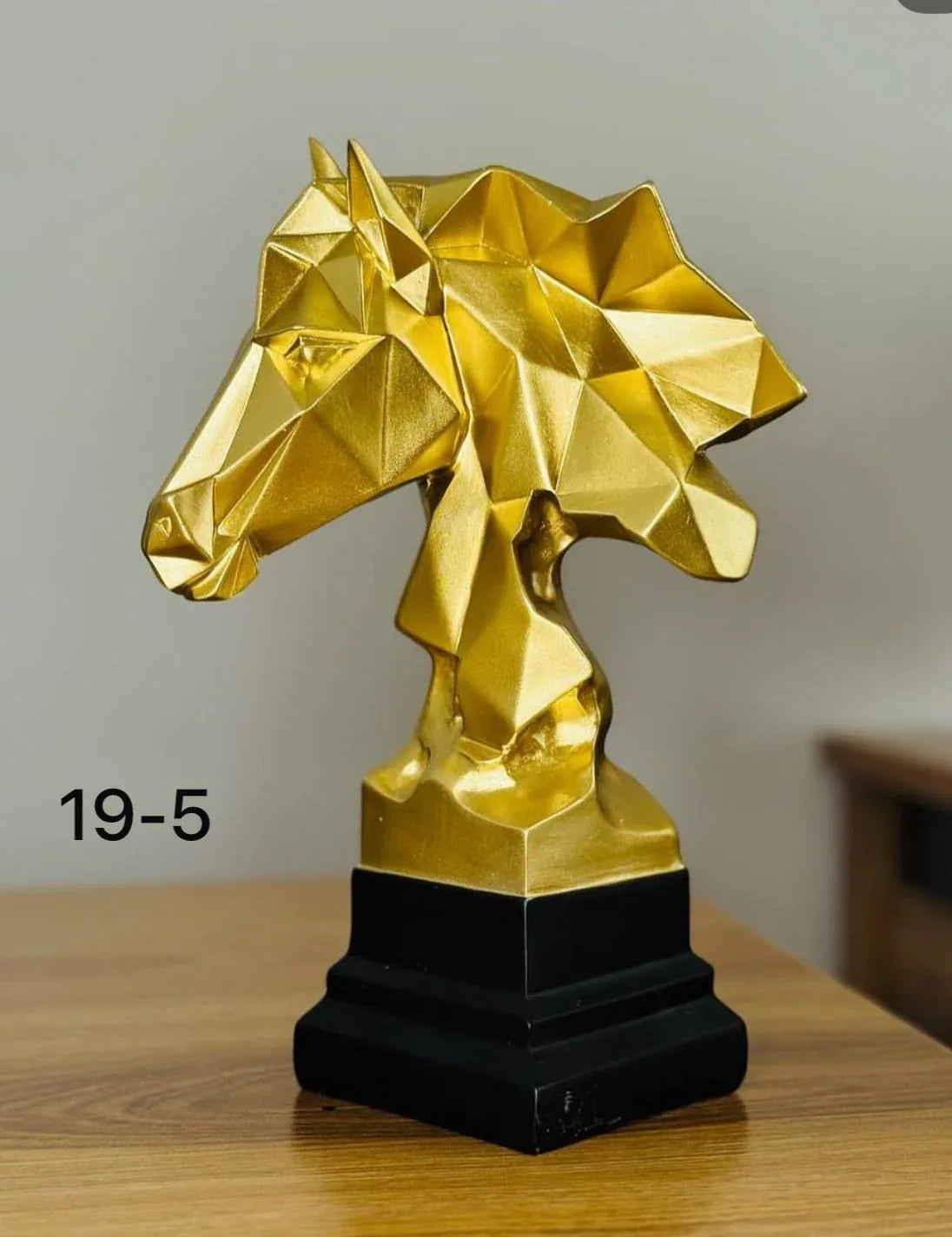 Golden Horse Face Sculpture – Luxury Home & Office Décor Showpiece - Clarify.pk