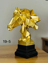 Golden Horse Face Sculpture – Luxury Home & Office Décor Showpiece - Clarify.pk