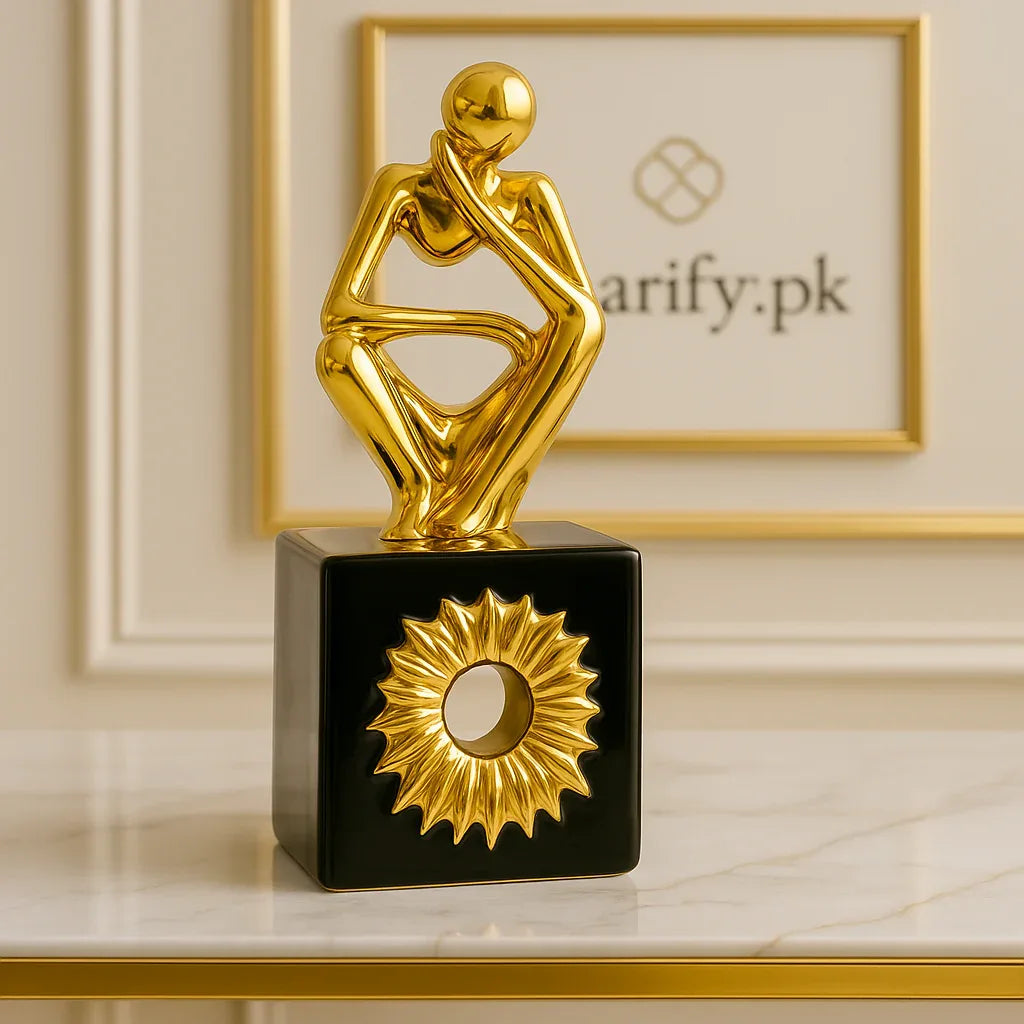Thinker Figurine Showpiece – Modern Abstract Home Décor - Clarify.pk