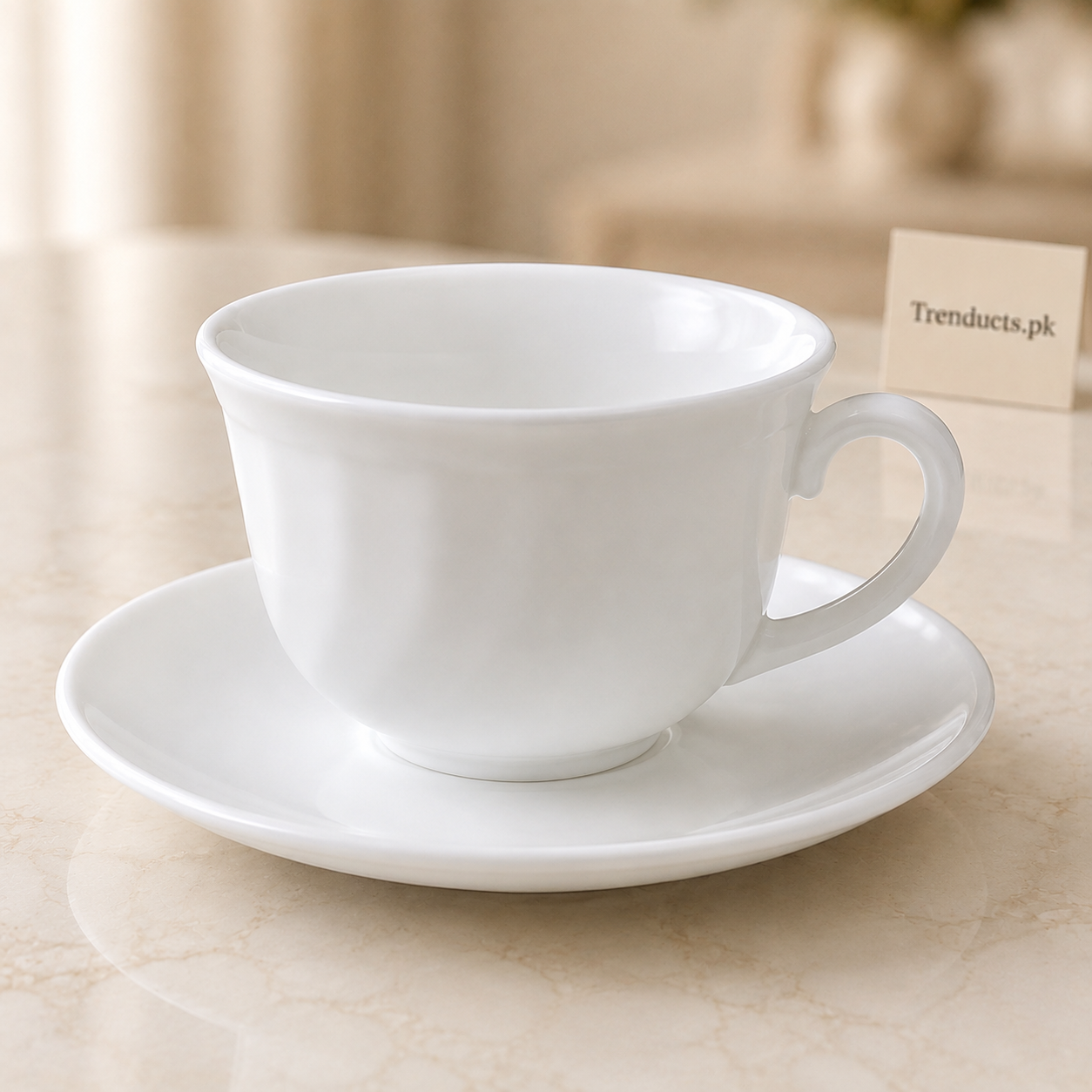 Danny Home White Opal 6 Pieces Cup Set - 190ml