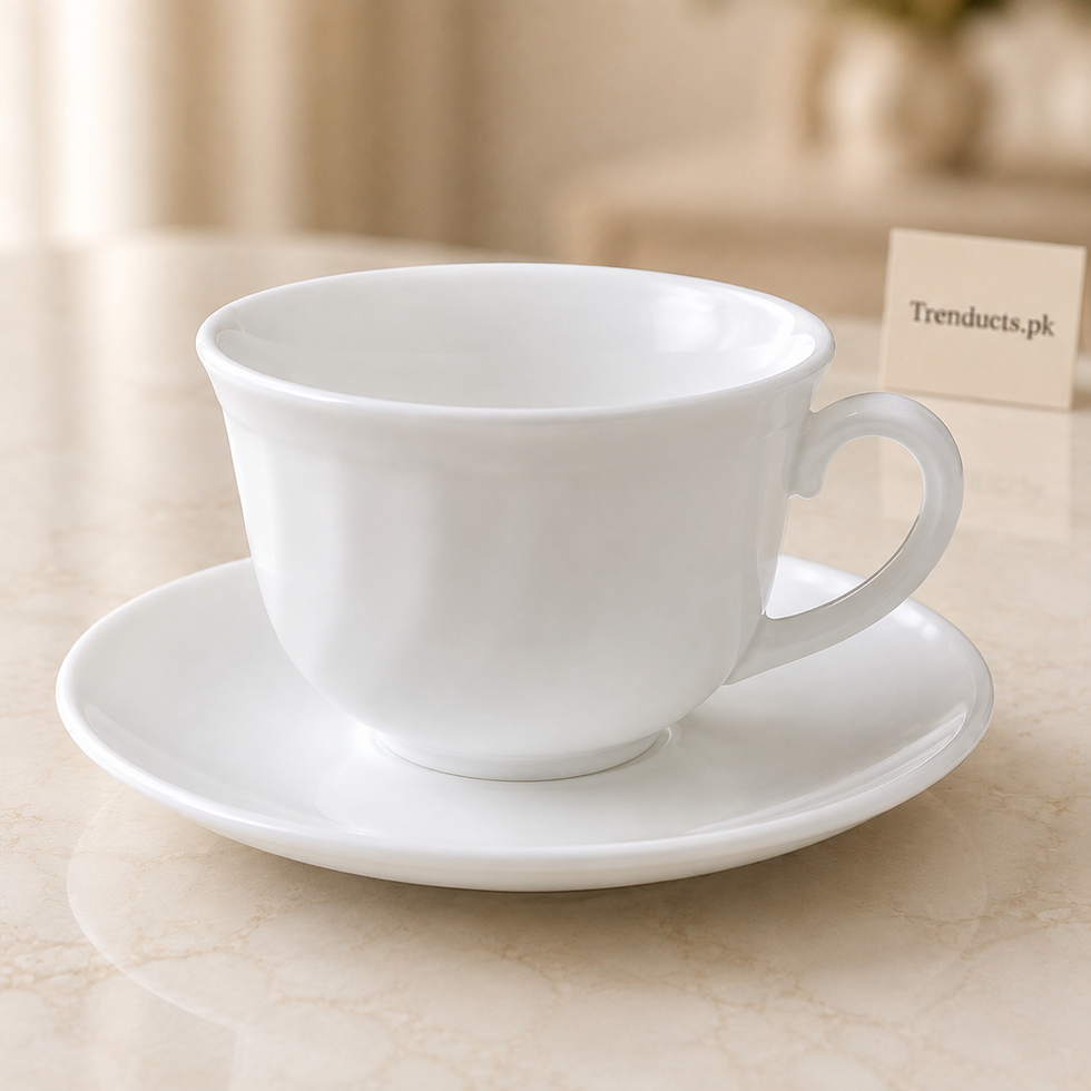 Danny Home White Opal 6 Pieces Cup Set - 190ml