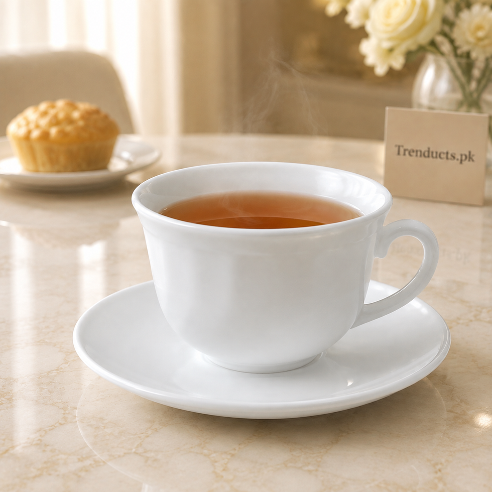 Danny Home White Opal 6 Pieces Cup Set - 190ml