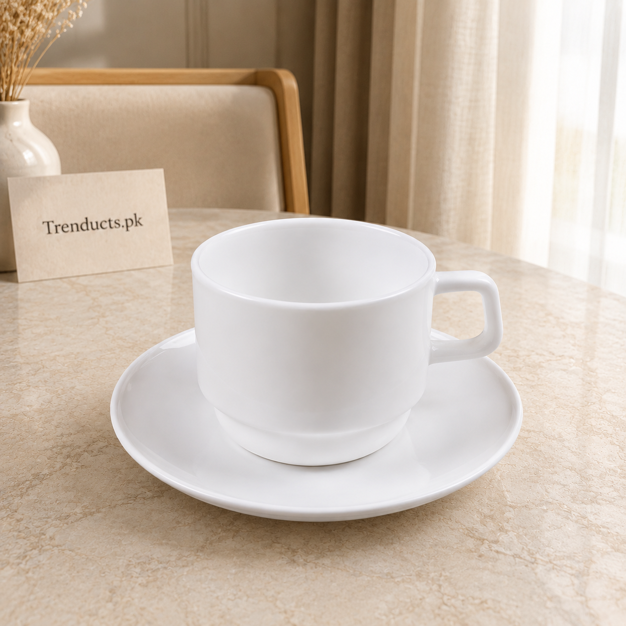 Danny Home White Opal 6 Pieces Cup Set - 250ml