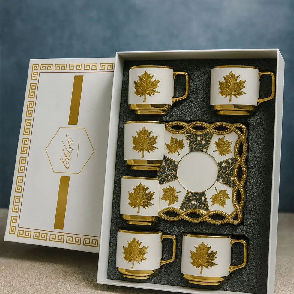 6pcs Cup & Saucer Set – Elegant Tea & Coffee Serving Set - Clarify.pk