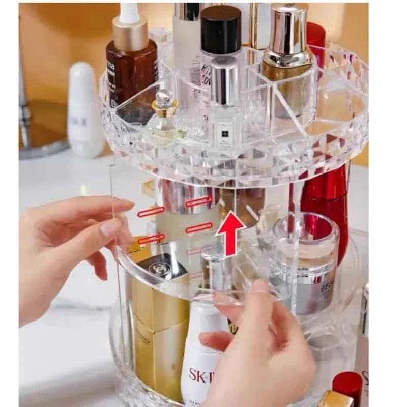 All In One Makeup Organizer 360 Degree Rotation for Ultimate Convenience - Clarify.pk
