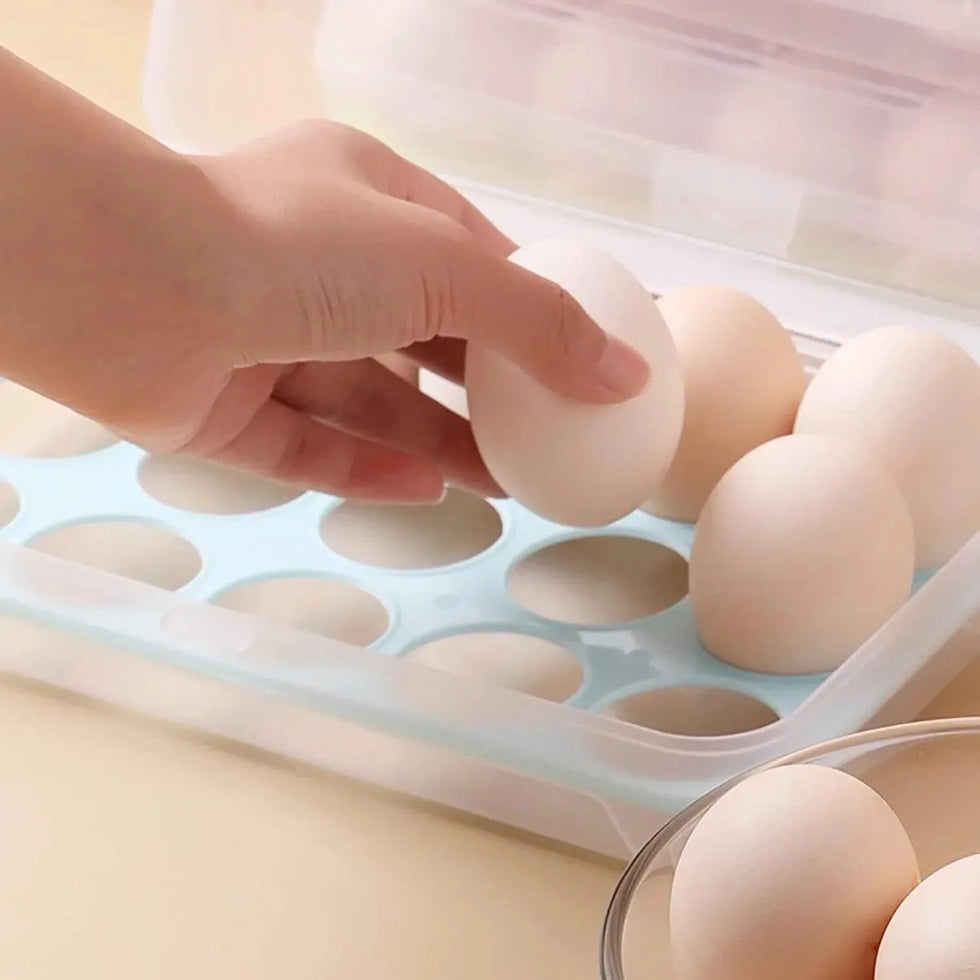 Transparent 15 Grid Egg Storage Box for Fridge Organization and Freshness Preservation - Clarify.pk