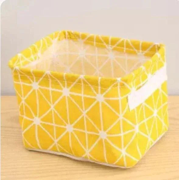 Mini Cotton Desktop Storage Basket - Stylish and Foldable Organizational Solution - Clarify.pk