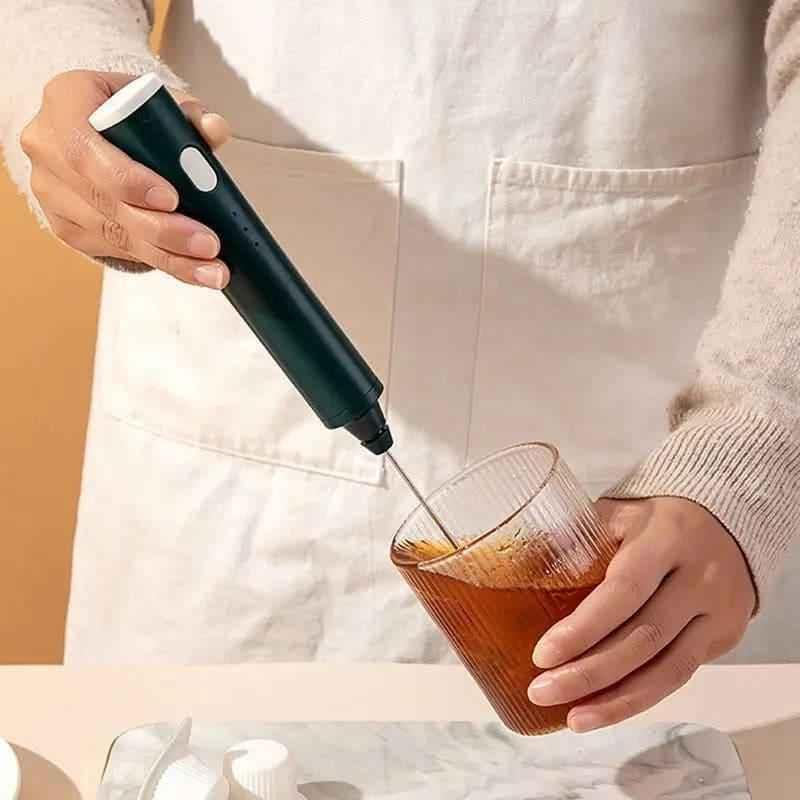 2 in 1 Portable Milk Frother and Egg Beater, USB Rechargeable Handheld Coffee Mixer and Kitchen Blender - Clarify.pk