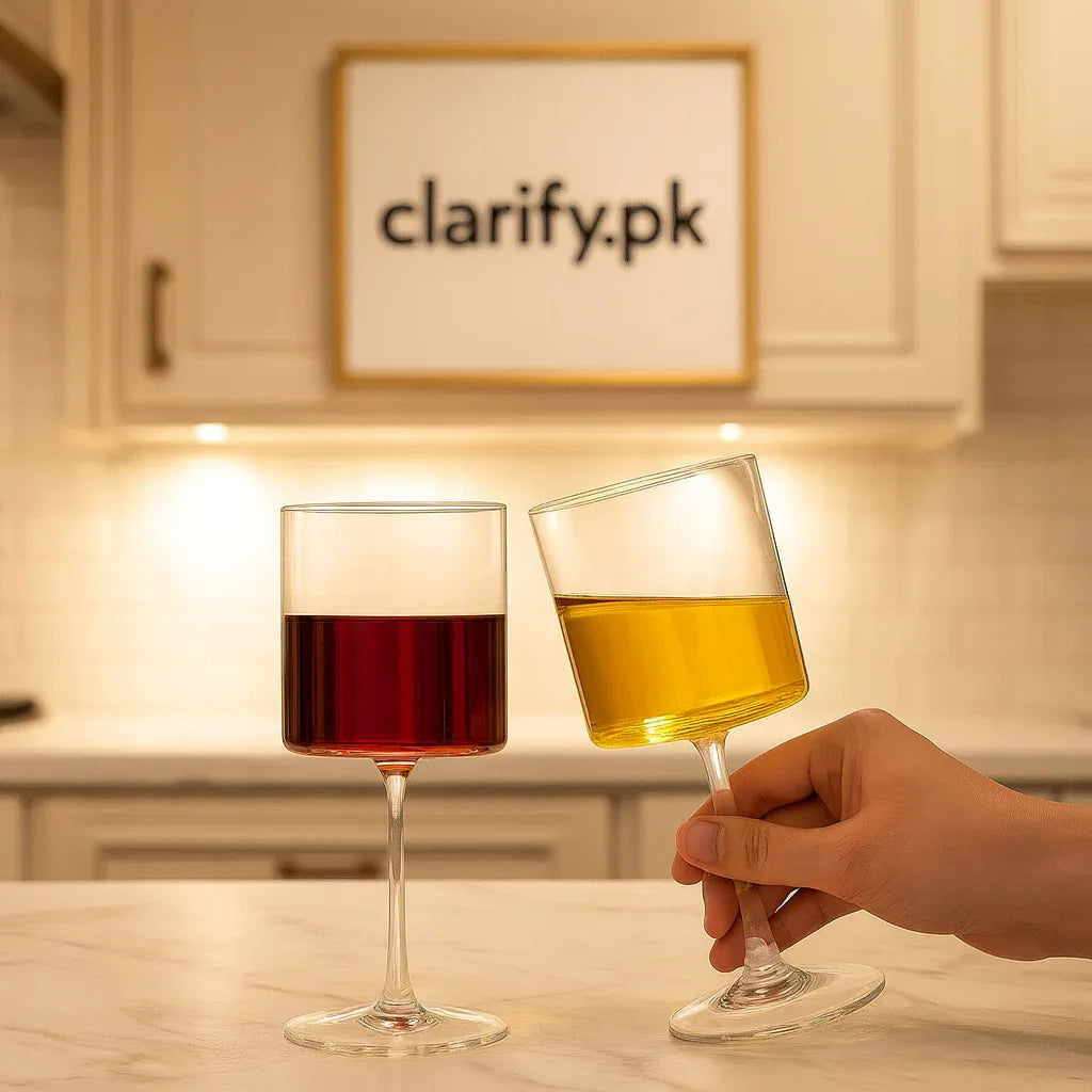 Modern Water Glass – Elegant Drinking Tumbler (Single) - Clarify.pk