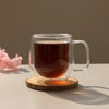 Round Double Wall Glass Mug – Heat Resistant - Clarify.pk