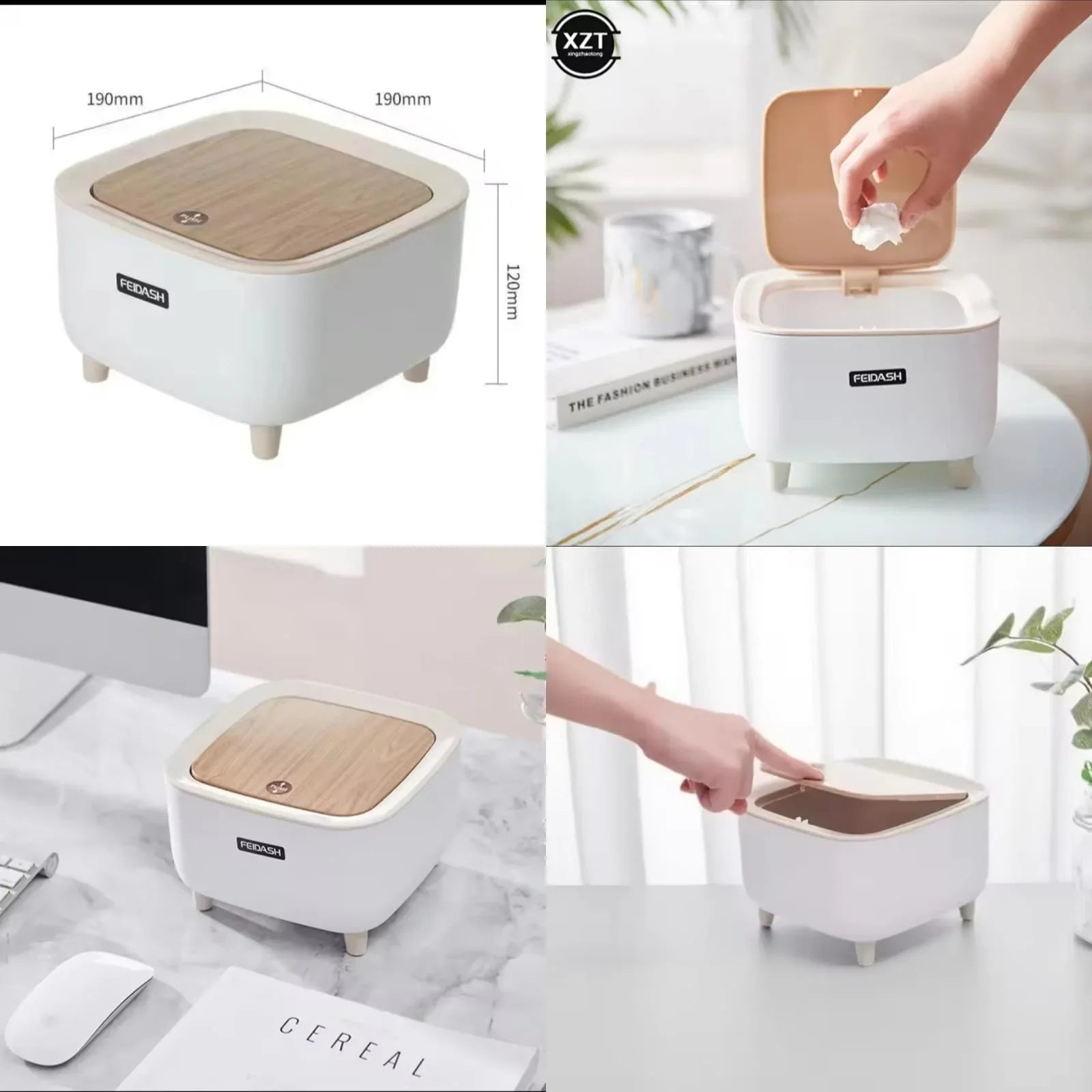 Mini Desktop Trash Can – Small Covered Bin for Desk & Bedroom - Clarify.pk