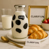 Luxury Cow Print Glass Milk Bottle – 500ml Stylish Drinkware - Clarify.pk