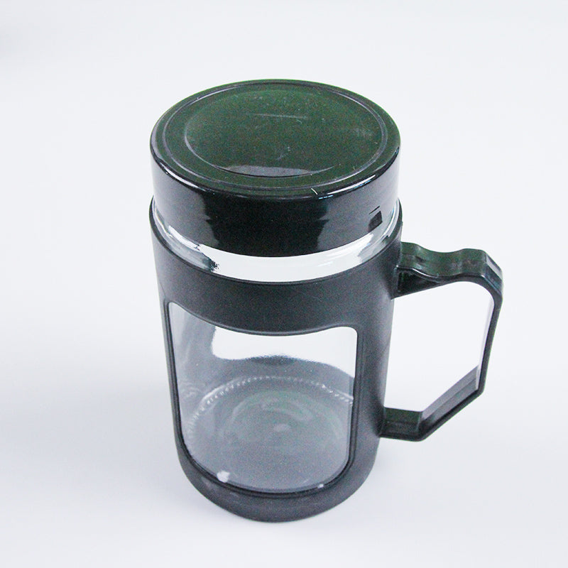 Minimalist Glass Tumbler with Bamboo Lid & Glass Straw (Random Color)