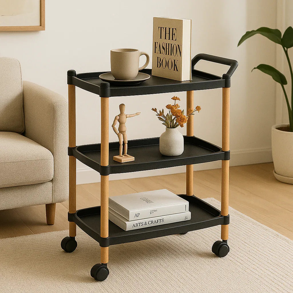 Modern 3-Tier Rolling Organizer Trolley – Storage Cart - Clarify.pk