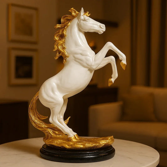 Luxury Rearing Horse Statue – Elegant Home Décor (Medium Size) - Clarify.pk