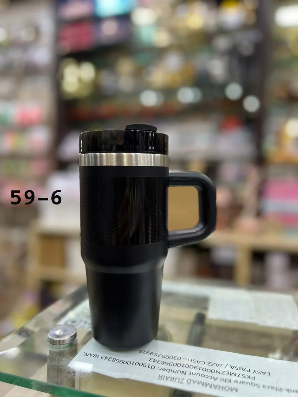 پریمیم میٹ بلیک ٹیکسچر منی ٹمبلر - 14oz (420ml)