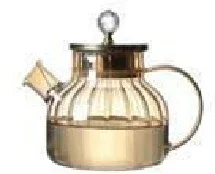 Electroplated Glass Kettle with Golden Handle - Clarify.pk