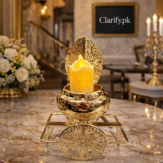 Royal Golden Decorative Candle Holder Stand - Clarify.pk