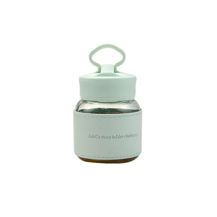Phone Stand Glass Cup 300ml – Smart Desk Mug (Random color)