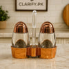 Luxury Rose Gold Cruet Set – Acrylic Salt & Pepper Containers (2 Pcs) - Clarify.pk