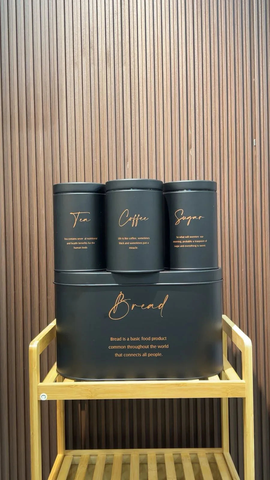 4-Piece Metal Bread Bin & Canister Set – Kitchen Storage - Clarify.pk