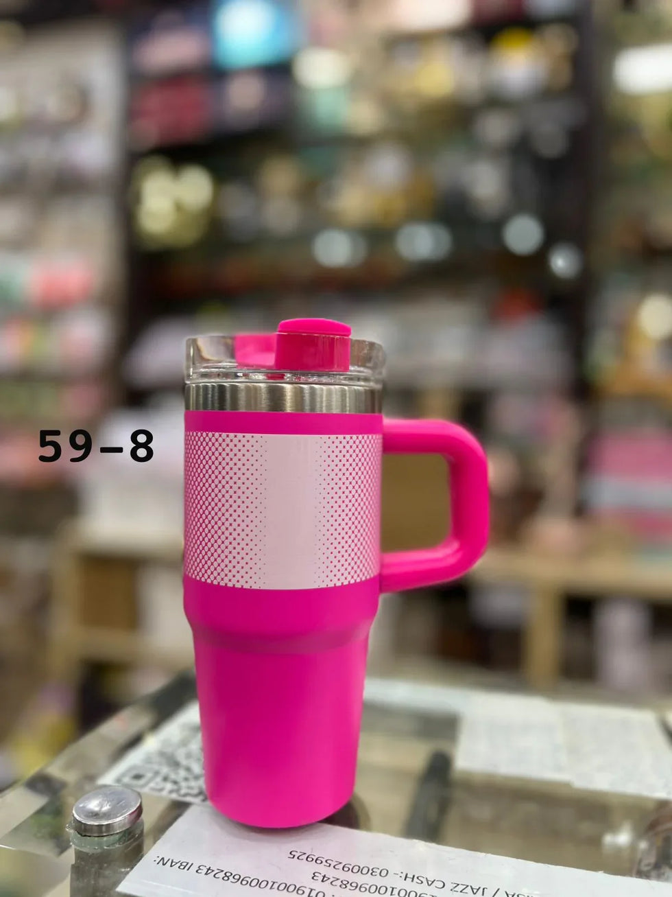 Premium Hot Pink Dot Texture 14oz Mini Tumbler - 420ml