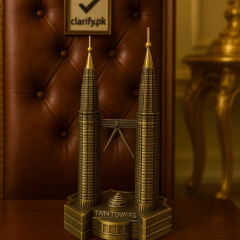 Metal Malaysia Twin Tower Showpiece – Premium Home Décor - Clarify.pk