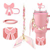 Stanley Tumbler Bow Accessories Set – Straw Topper, Silicone Boot & Scarf Handle