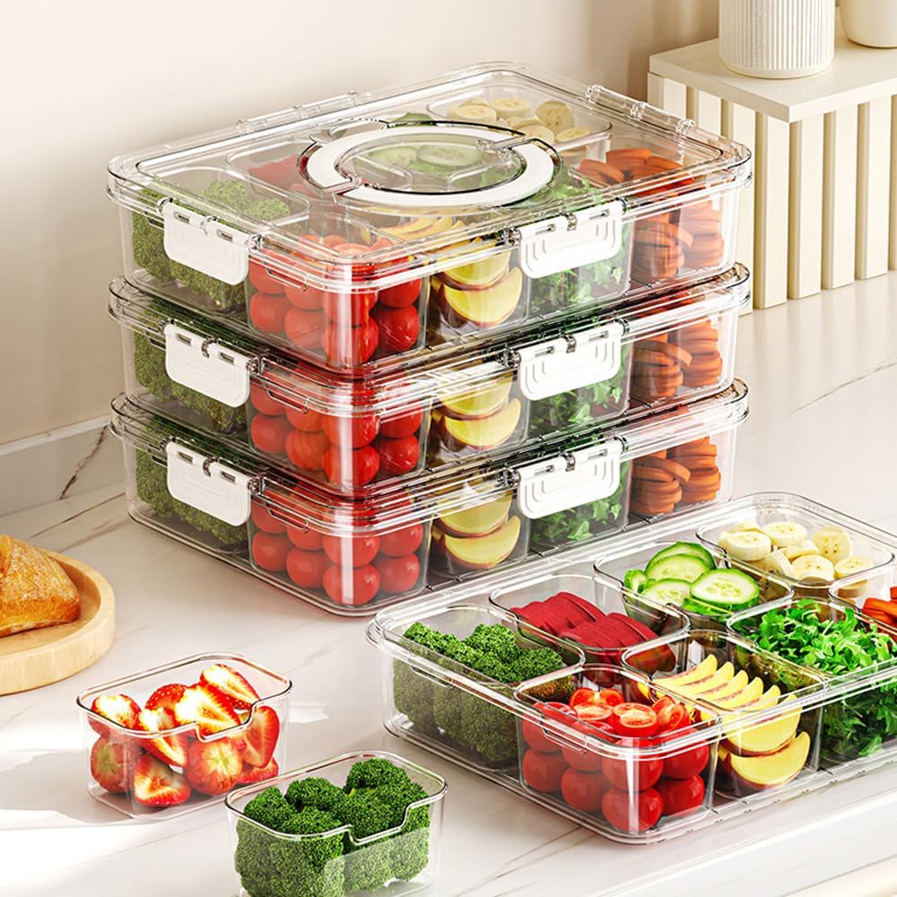 Nordic Rotating Petal Dry Fruit Box – Creative Multi-Compartment Snack Tray