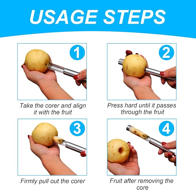Stainless Steel Apple Corer & Seed Remover