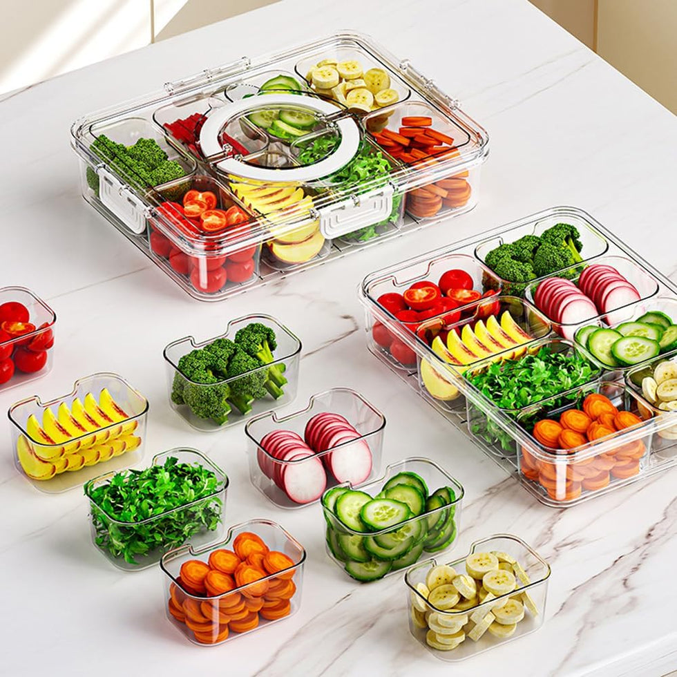 Nordic Rotating Petal Dry Fruit Box – Creative Multi-Compartment Snack Tray