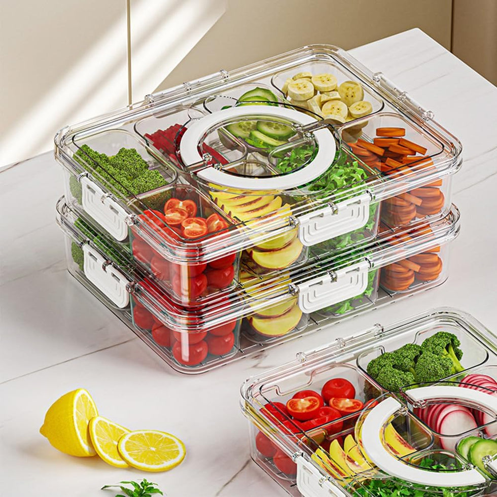 Nordic Rotating Petal Dry Fruit Box – Creative Multi-Compartment Snack Tray